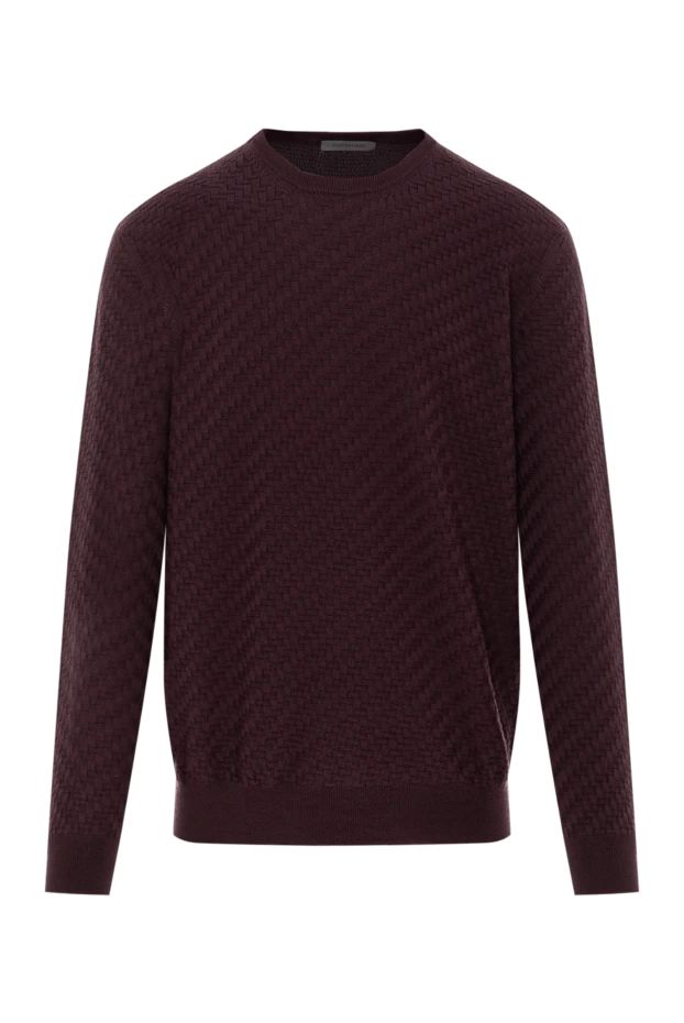 Corneliani ерлерге арналған текстуралы тоқылған жүннен жасалған секіргіш бургундия 189151 - фото 1