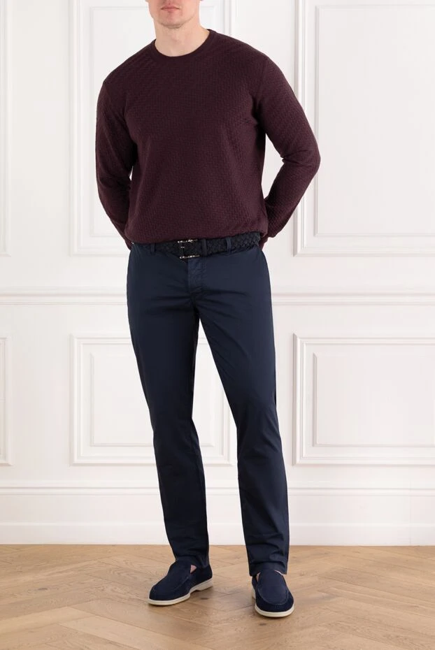 Corneliani ерлерге арналған текстуралы тоқылған жүннен жасалған секіргіш бургундия 189151 - фото 2