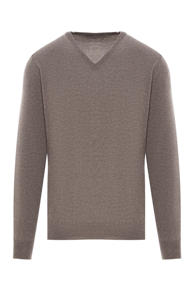 Бежевый ерлер V-мойын жүннен жасалған секіргіш - фото 1