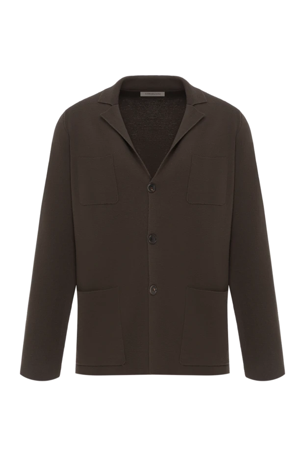 Corneliani жамау қалталары бар ерлерге арналған қоңыр түсті трикотаж пиджак 189181 - фото 1