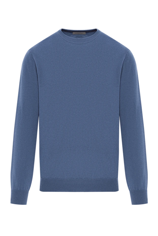 Corneliani голубой мужской джемпер из шерсти и кашемира с круглым вырезом 189183 - фото 1