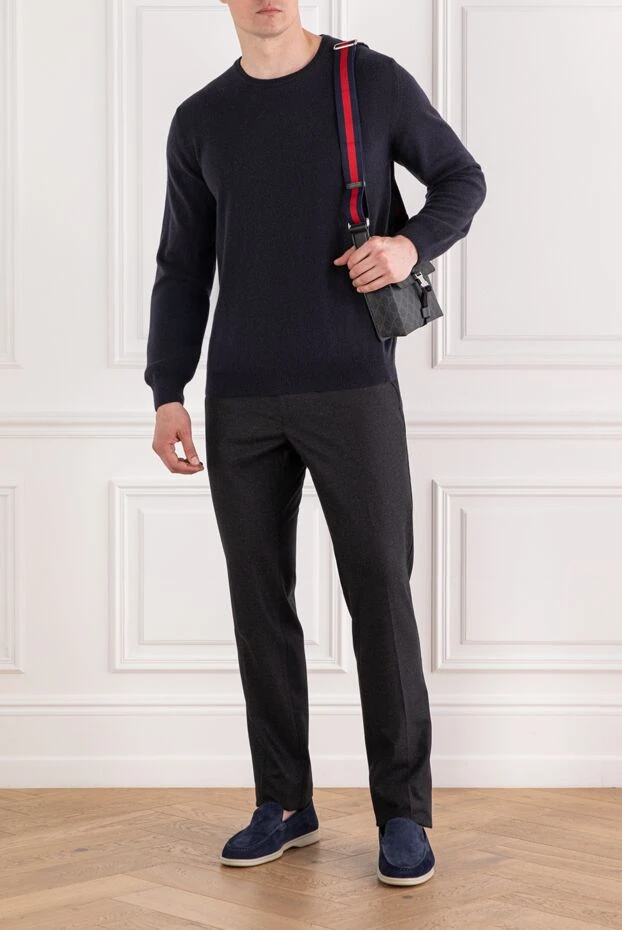 Corneliani ерлерге арналған көк-көк жүн кашемирден жасалған мойынға арналған секіргіш 189185 - фото 2