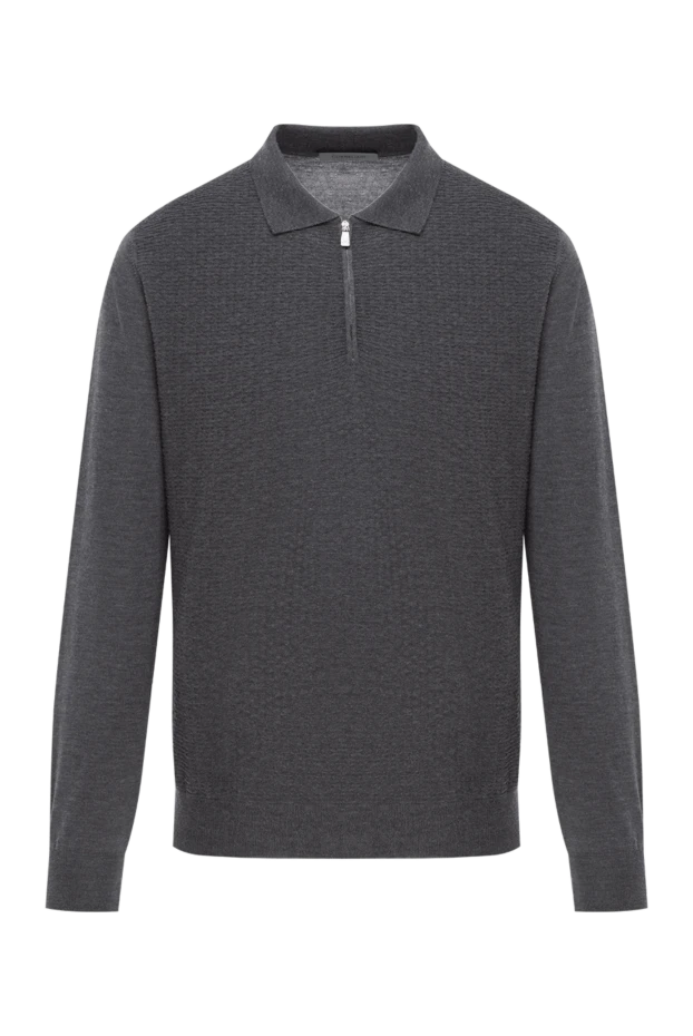 Ұзын жеңді және текстуралы тоқылған қара сұр жүннен жасалған поло
- фото 1