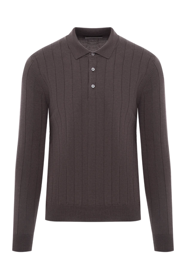 Corneliani бедерлі биязы жүннен тоқылған қоңыр поло жейде
 189194 - фото 1