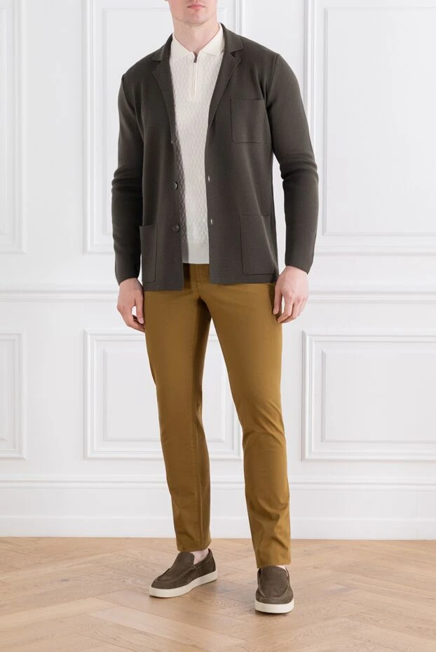 Поло с длинным рукавом на пуговицах из ультратонкой шерсти белого цвета - фото 2