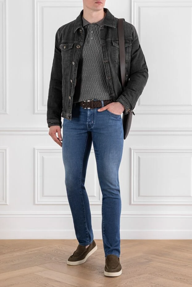 Corneliani поло с объемным плетением и длинным рукавом серое мужское
189205 - фото 2