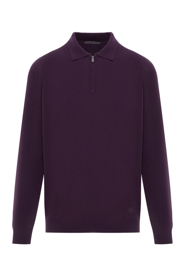 Тонкое вязаное поло из шерсти с замком и длинным рукавом
- фото 1