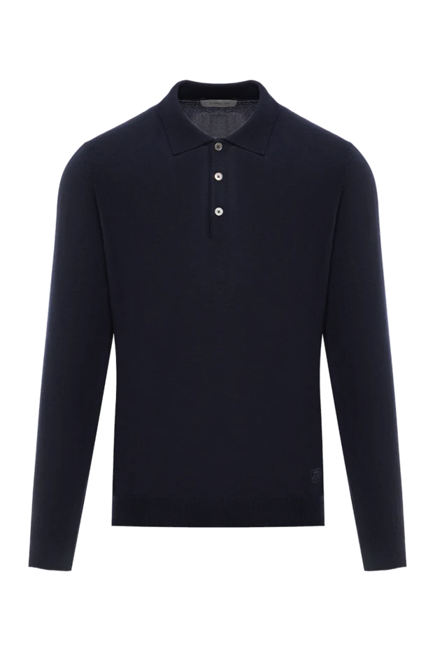 Тёмно-синее поло из шерсти с длинным рукавом и классическим воротником
- фото 1