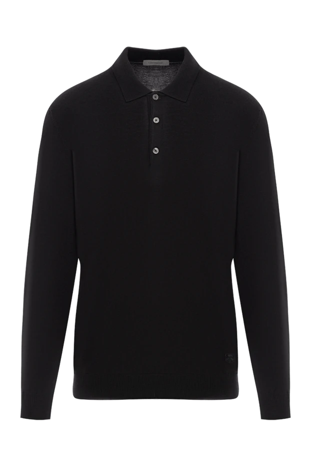 Чёрное поло с длинным рукавом из шерстяного трикотажа
- фото 1
