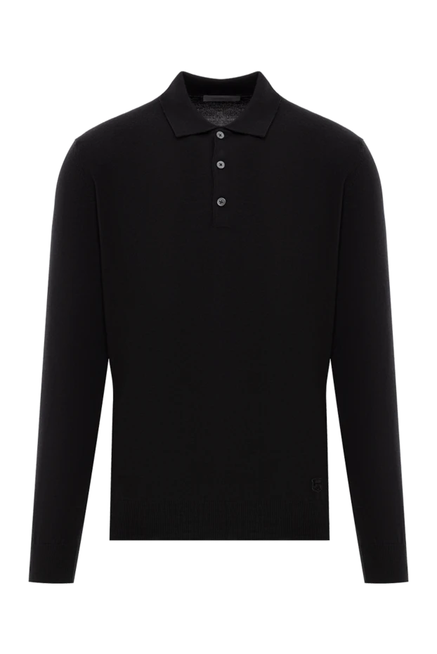 Corneliani қара жүннен жасалған ұзын жең түймесі төмен поло жейде 189224 - фото 1