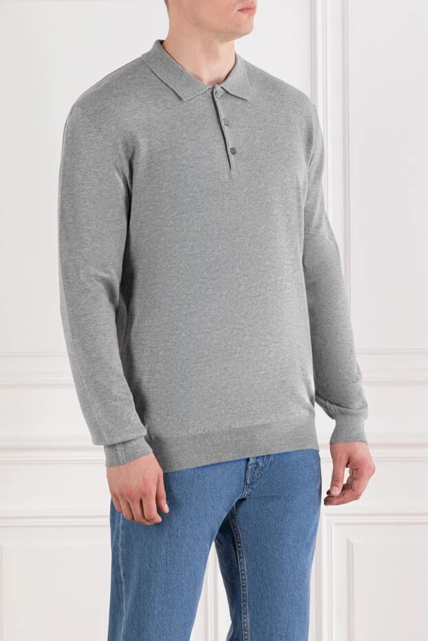 Corneliani сұр түсті асыл реңктегі ұзын жеңді жүннен жасалған поло

 189227 - фото 3