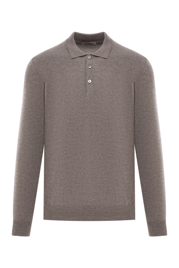Corneliani қоңыр жүннен жасалған ұзын жеңді түймелі поло жейде 189228 - фото 1