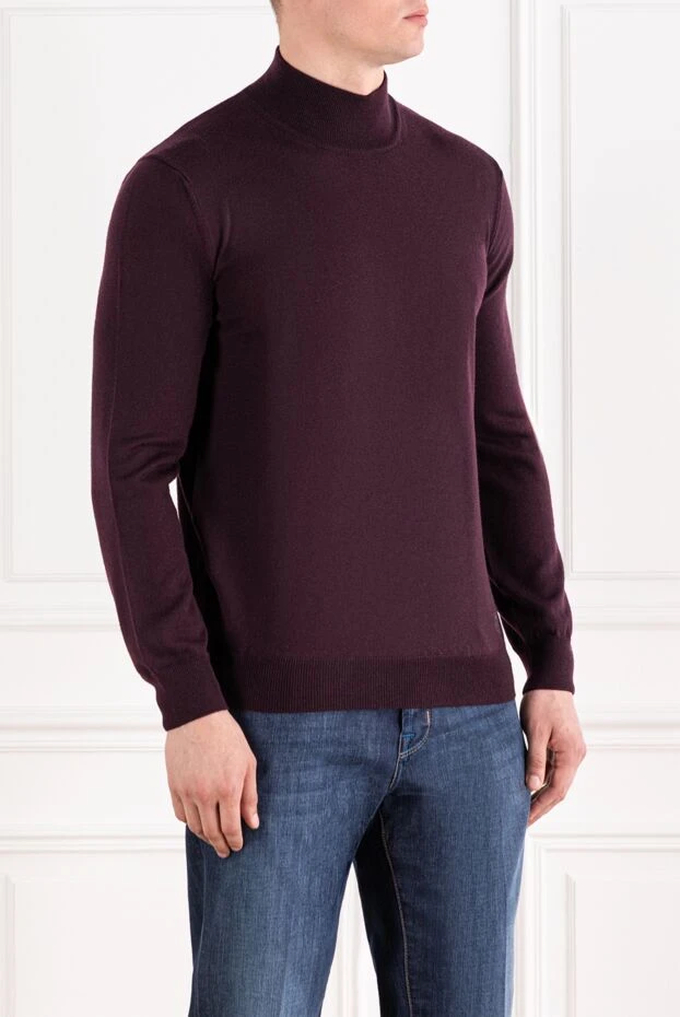 Corneliani burgundy wool turtleneck jumper 189235 - photo 3