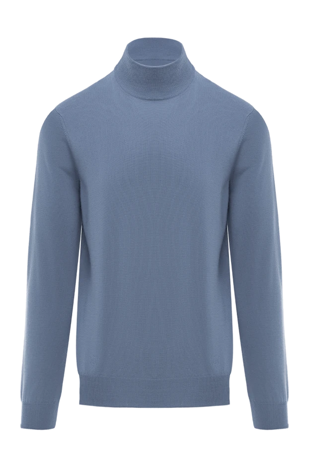 Ашық көк түсті ерлер жүнінен тігілген жағасы бар секіргіш
- фото 1