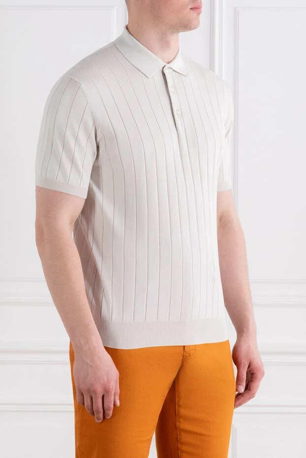Corneliani white knitted polo shirt with textured rib
 189241 - photo 3