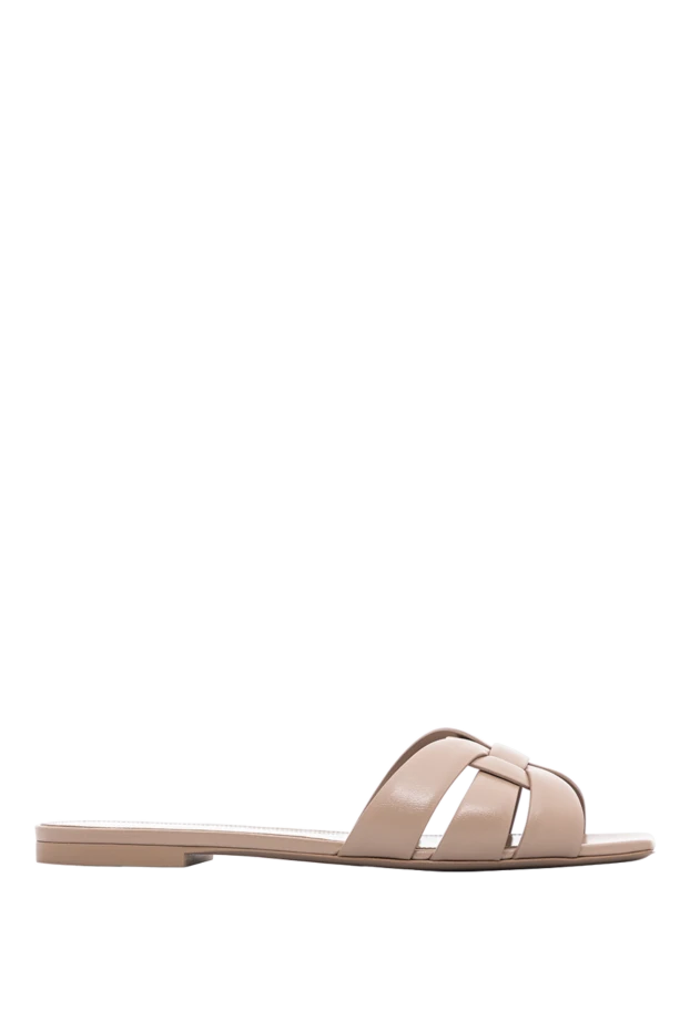 Шлепанцы Tribute бежевые с переплетающимися ремешками - фото 1