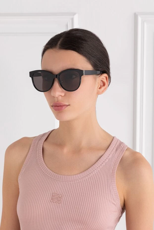 Saint Laurent slm107/k ацетаты дөңгелектенген жақтау нейлон линзалы күннен қорғайтын көзілдірік 189267 - фото 2