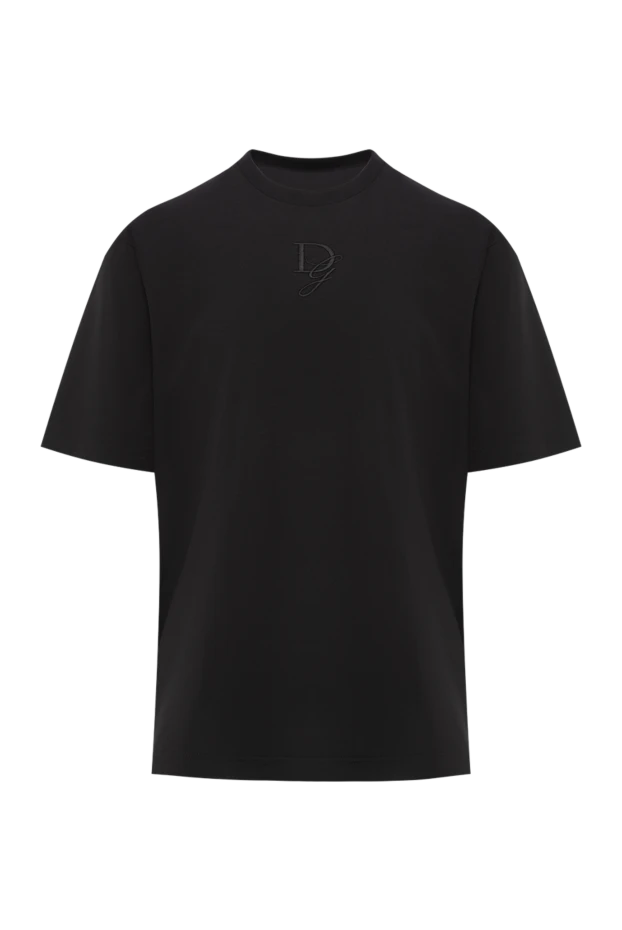 Футболка из хлопкового джерси с вышитым логотипом DG черная мужская - фото 1