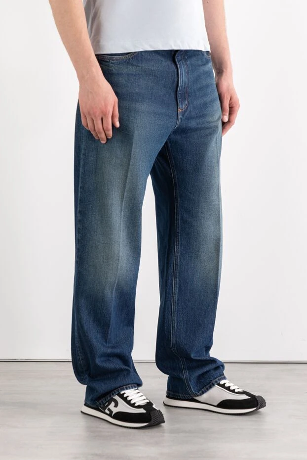 Dolce & Gabbana джинсы свободного силуэта из хлопка с вышитым логотипом синие 189275 - фото 3