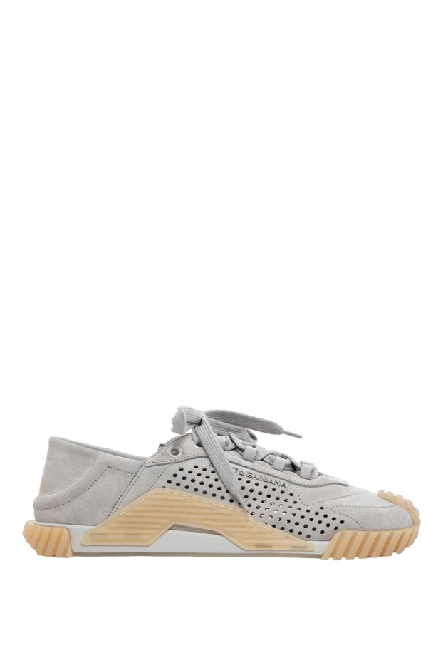 NS1 slip-on sneakers in suede gray calfskin with perforations and applique - photo 1