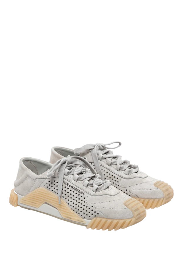 Dolce & Gabbana перфорациясы және аппликациясы бар күдері сұр бұзау терісінен жасалған ns1 сырғымалы кроссовкалар 189279 - фото 3