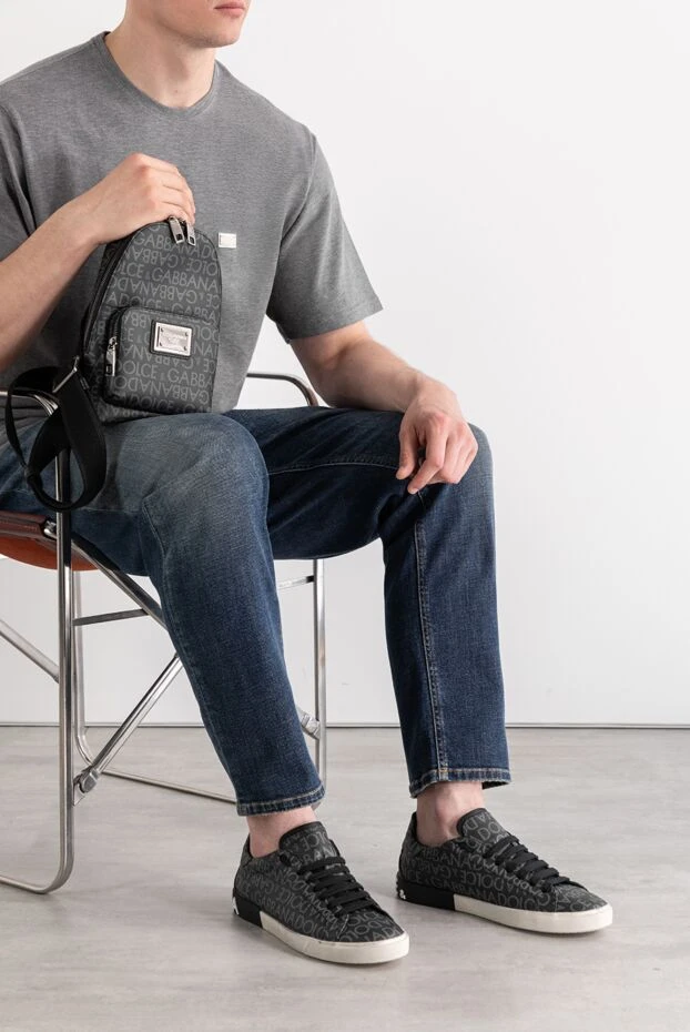 Dolce & Gabbana жаккарды жабыны бар portofino кроссовкалары қара 189283 - фото 2