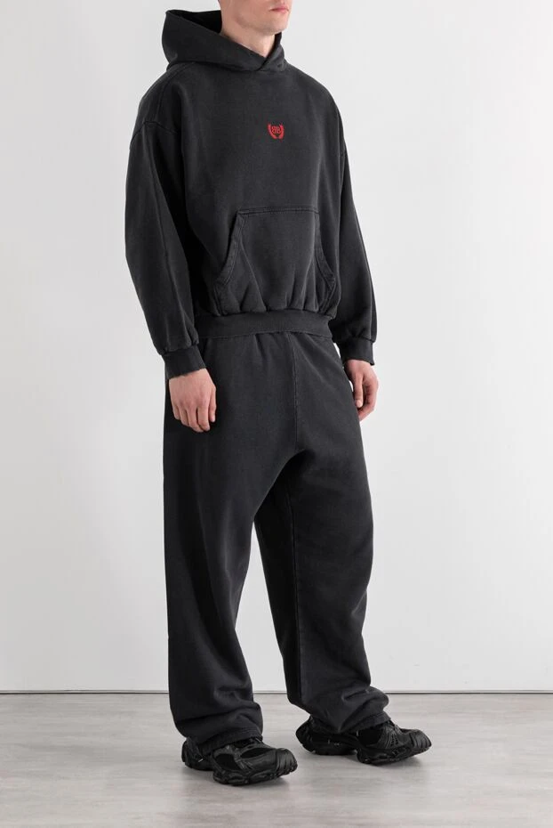 Balenciaga спортивный костюм худи laurel classic с брюками серый мужской 189286 - фото 3