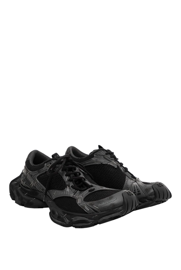 Balenciaga мужские кроссовки stapler черного цвета с эффектом потертости 189295 - фото 3