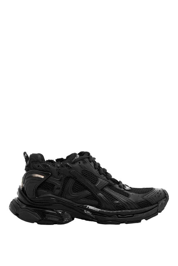 Men's Runner Black Mesh Nylon Sneakers - photo 1