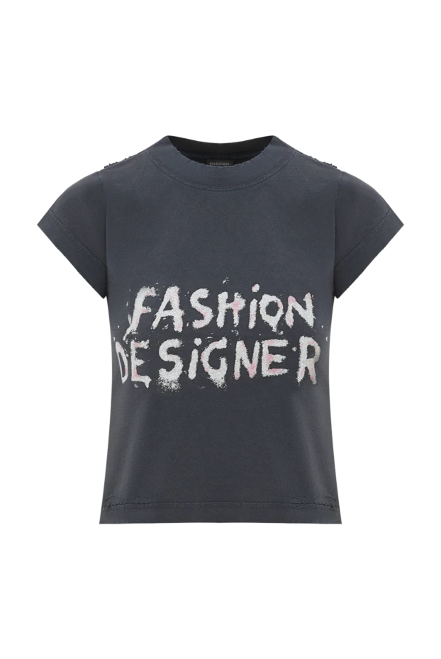 Balenciaga womens designer cropped t-shirt in faded black 189298 - photo 1
