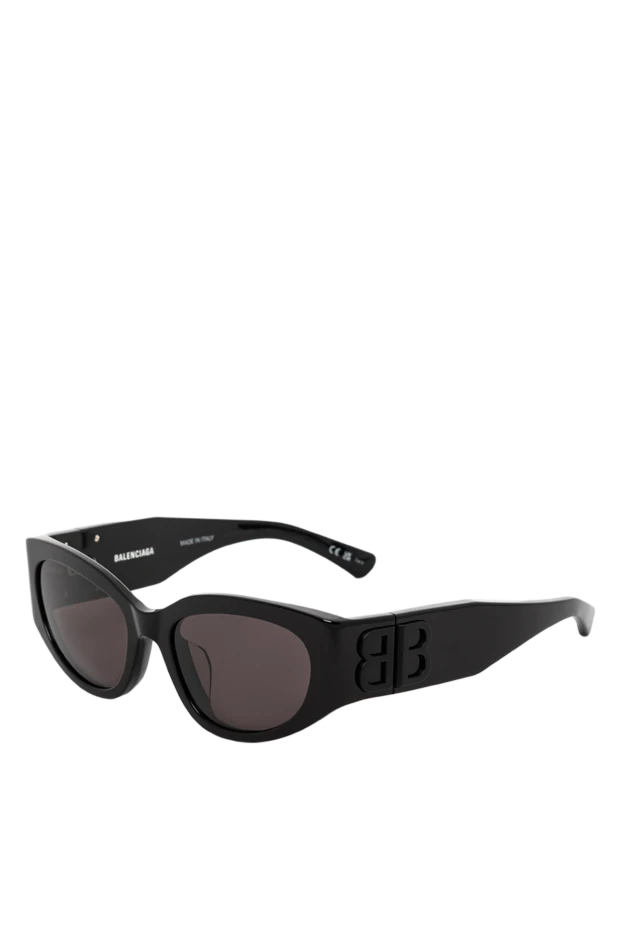Balenciaga женские черные солнцезащитные очки с широкими дужками bossy round af 189302 - фото 3