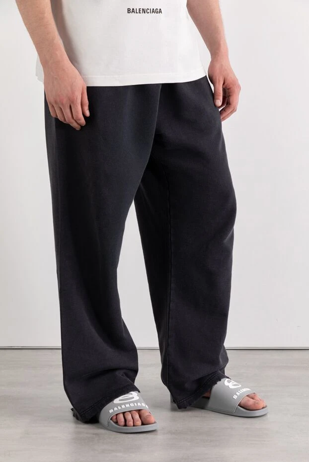 Men's Grey Logo Pool Flip Flops - photo 2