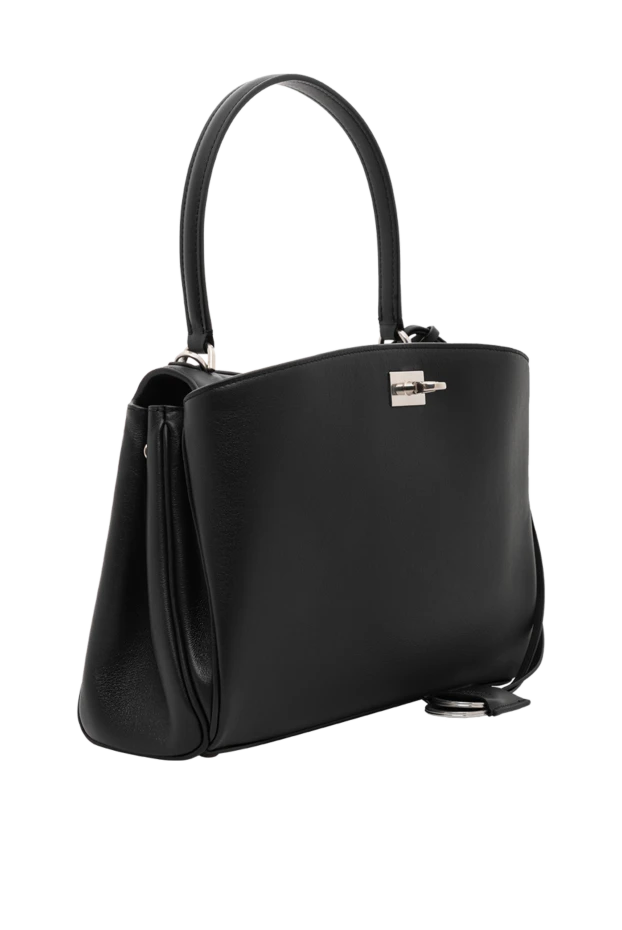 Balenciaga маленькая женская сумка rodeo черного цвета из телячьей кожи 189321 - фото 3