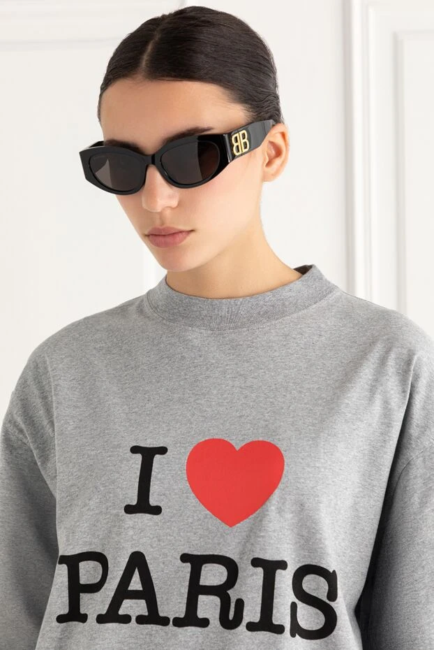Balenciaga женские солнцезащитные очки bossy round af с золотистым логотипом 189324 - фото 2