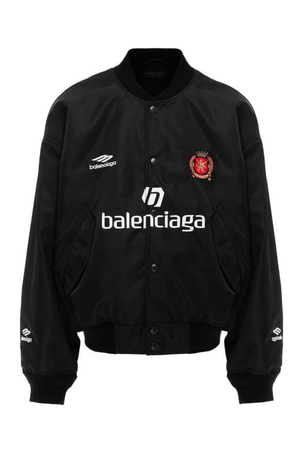 Ерлерге арналған қара Varsity футбол курткасы - фото 1