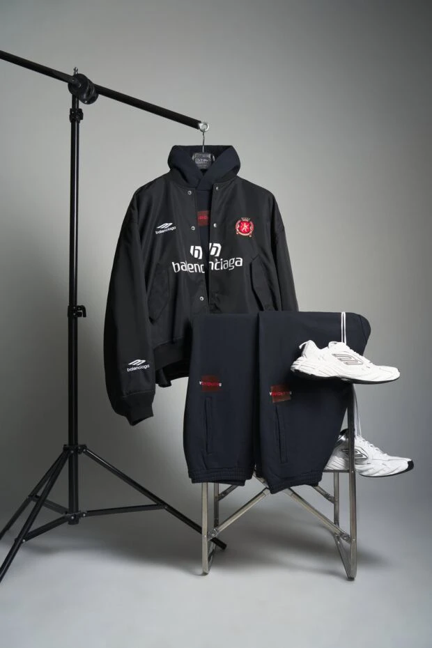 Balenciaga мужская футбольная университетская куртка черного цвета 189329 - фото 3