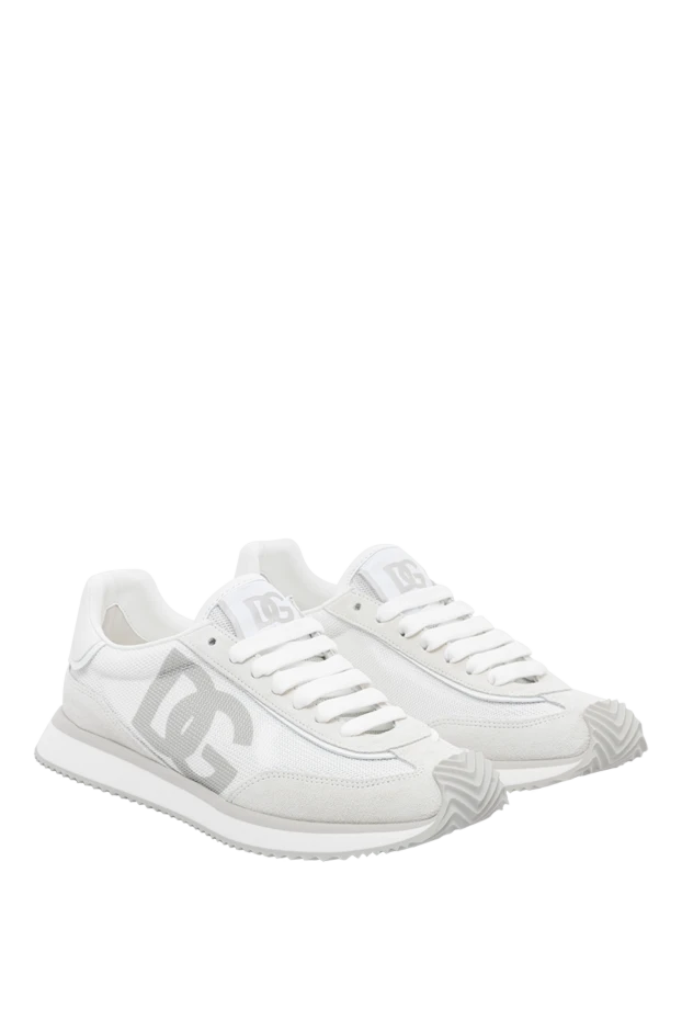 Dolce & Gabbana женские светло-серые кроссовки dg cushion из комбинированных материалов 189331 - фото 3