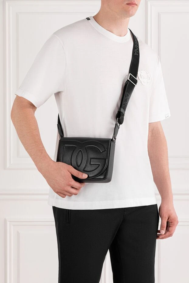 Сумка кросс-боди DG Logo среднего размера черная - фото 2