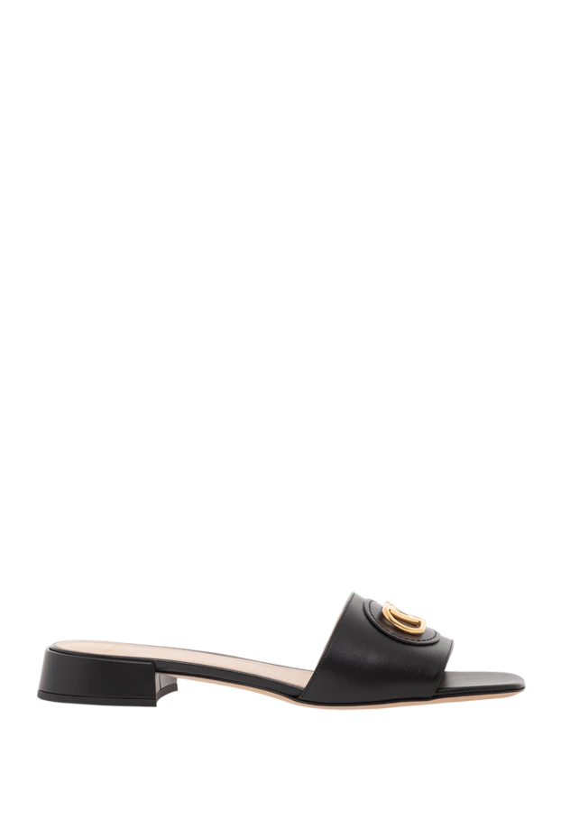 Slide Slides in Calfskin with VLogo Trim Black - photo 1
