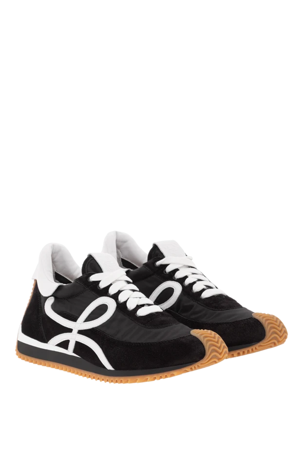 Loewe кроссовки flow runner для бега из телячьей кожи и нейлона черные 189349 - фото 3