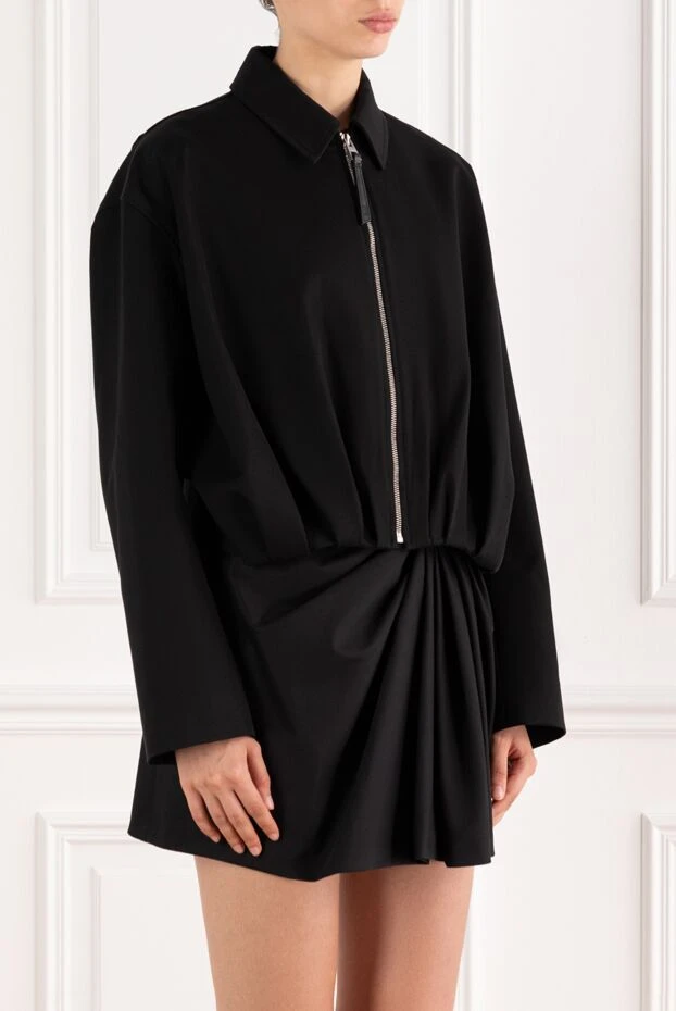 Loewe куртка из хлопка и шелкового твила с асимметричной драпировкой на спине черная 189350 - фото 3