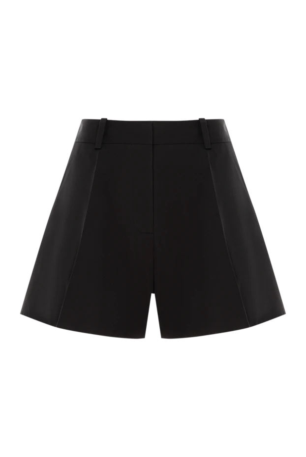 Әйелдерге арналған бүктемелері бар қара мақта жібек шорт - фото 1