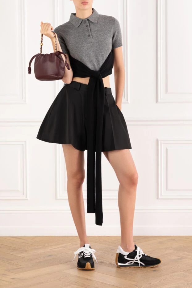 Loewe черные шорты из хлопка и шелка с защипами женские 189351 - фото 2