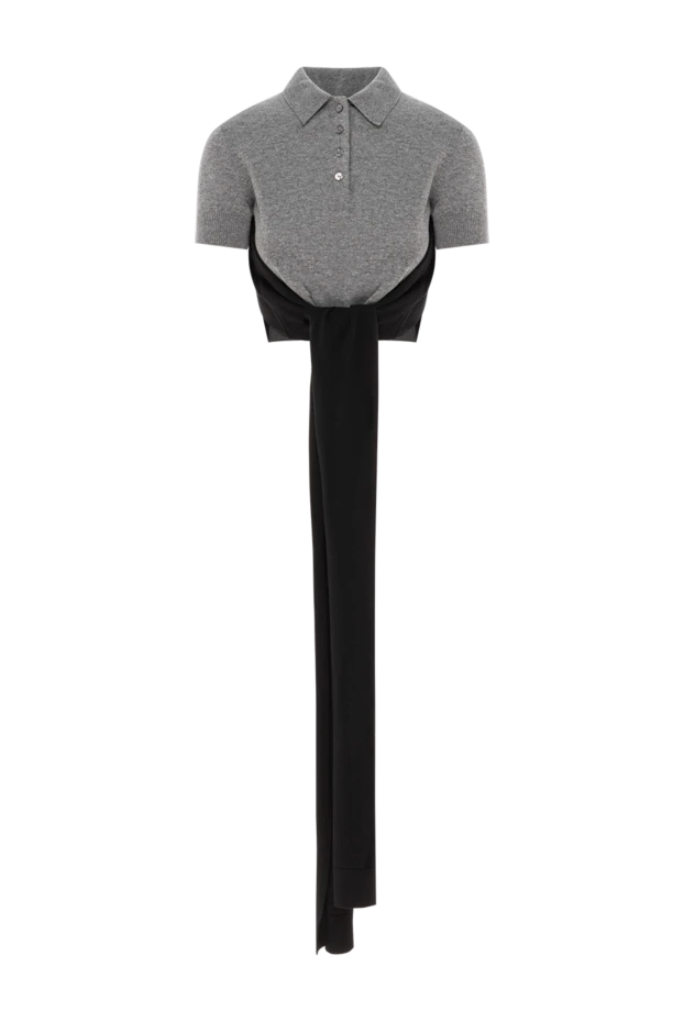 Жүн мен кашемирден тоқылған поло жемпір, сұр түсті - фото 1