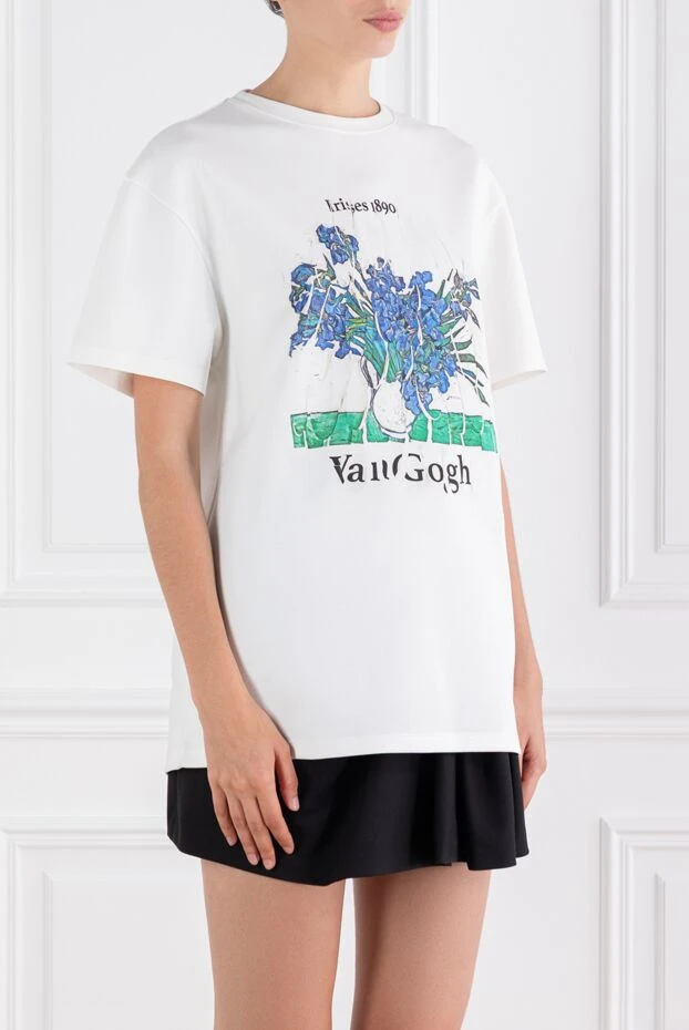 Loewe ван гог баспасы бар ақ мақта аралас футболка 189355 - фото 3