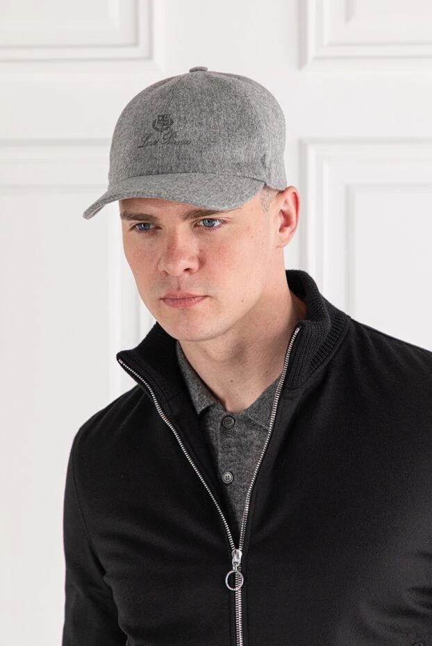 Ерлерге арналған ашық және жылы сұр түсті кашемирден жасалған бейсбол қалпақ - фото 2