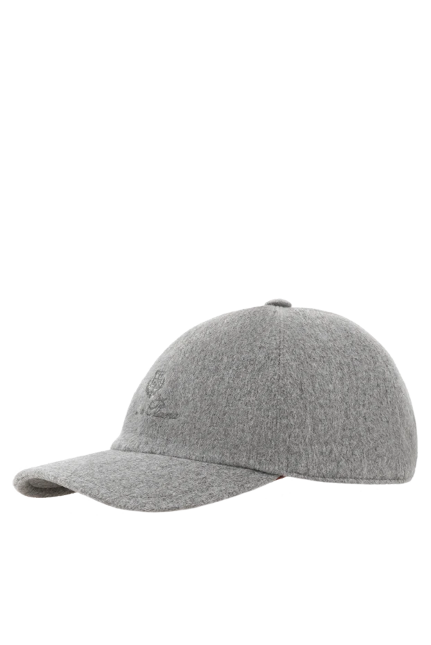 Loro Piana light and warm gray cashmere baseball cap for men 189393 - photo 3