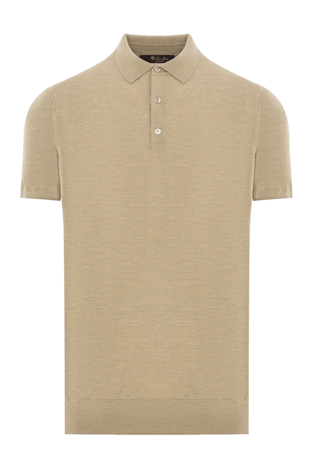 Рубашка поло Wish из шерстяной пряжи бежевая мужская - фото 1