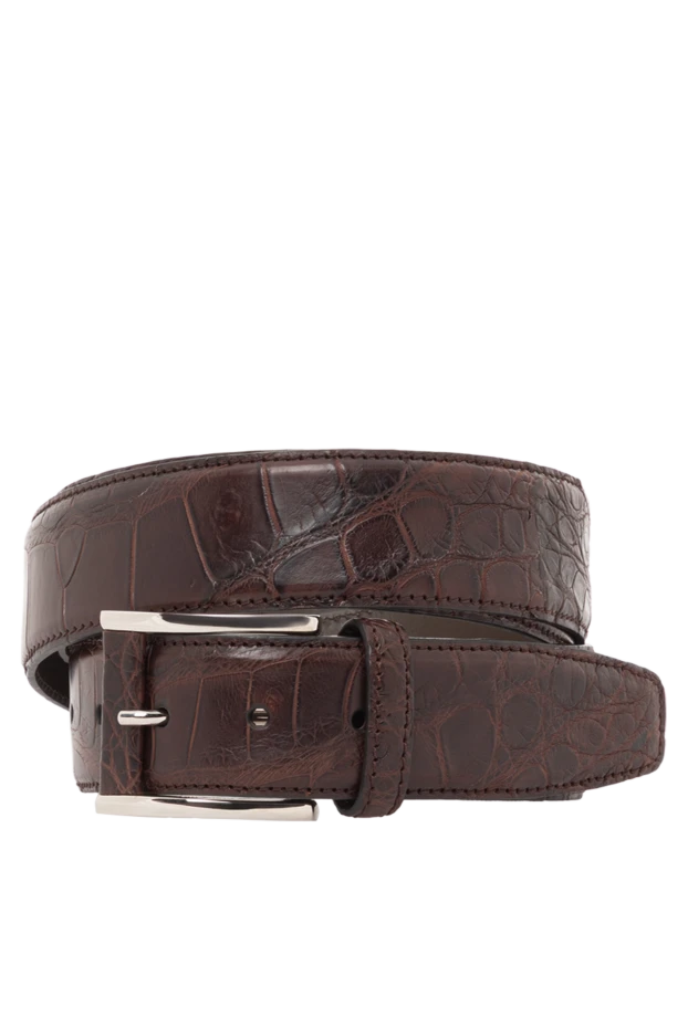 Ерлерге арналған қоңыр аллигатор былғары белбеуі - фото 1