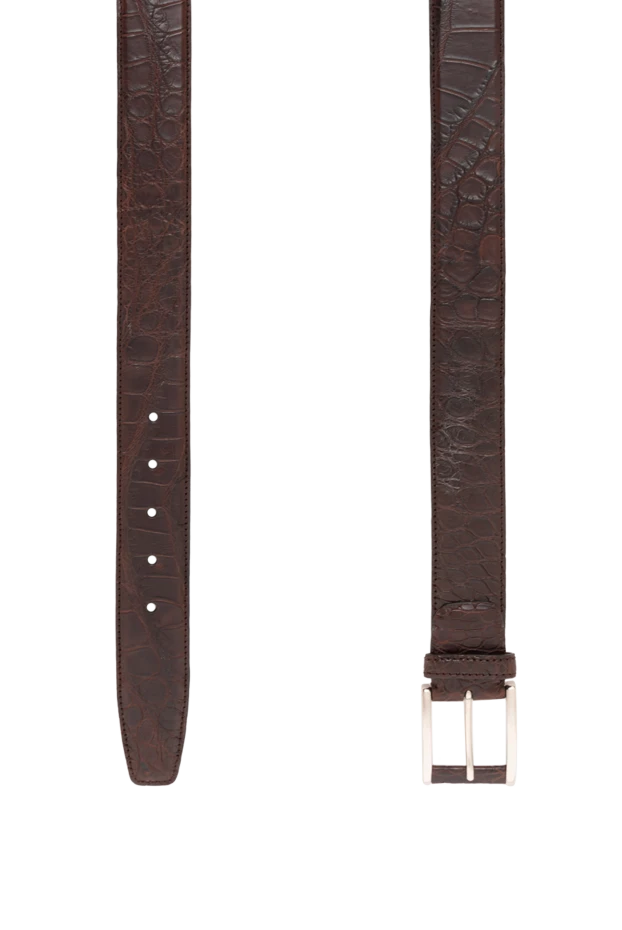 Tardini ремень мужской коричневый из кожи аллигатора 189409 - фото 3